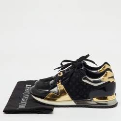 Louis Vuitton Multicolor Monogram Suede and Patent Leather Run Away Sneakers Size 37.5