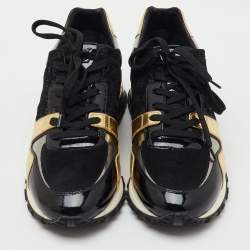 Louis Vuitton Multicolor Monogram Suede and Patent Leather Run Away Sneakers Size 37.5