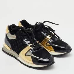 Louis Vuitton Multicolor Monogram Suede and Patent Leather Run Away Sneakers Size 37.5