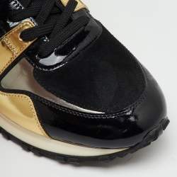 Louis Vuitton Multicolor Monogram Suede and Patent Leather Run Away Sneakers Size 37.5