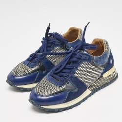 Louis Vuitton Two Tone Leather and Calf hair Run Away Sneakers Size 35.5
