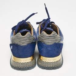 Louis Vuitton Two Tone Leather and Calf hair Run Away Sneakers Size 35.5