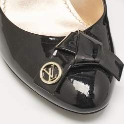 Louis Vuitton Black Patent Leather Bow Fiance Pumps Size 36.5