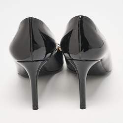 Louis Vuitton Black Patent Leather Bow Fiance Pumps Size 36.5