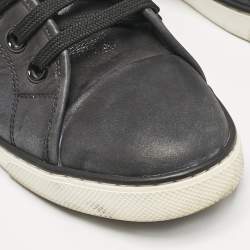 Louis Vuitton Black Nubuck Punchy Love Patch High Top Sneakers Size 36