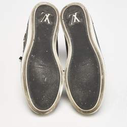 Louis Vuitton Black Nubuck Punchy Love Patch High Top Sneakers Size 36