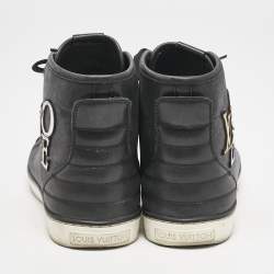 Louis Vuitton Black Nubuck Punchy Love Patch High Top Sneakers Size 36