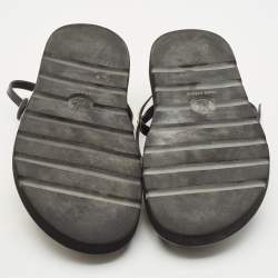 Louis Vuitton Black/gold Monogram Canvas and Leather Monogram Pool Pillow Comfort Flat Sandals Size 39