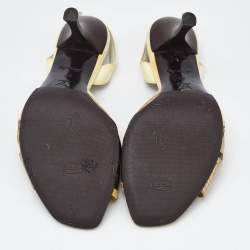 Louis Vuitton Monogram Canvas and Patent Leather Slingback Sandals Size 37