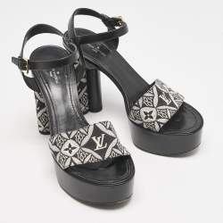 مملوكة مسبقًا صندل لوي فيتون بلاتفورم مونوغرام جاكار أسود سيولويت مقاس 40