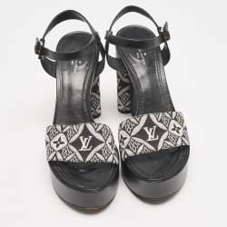 مملوكة مسبقًا صندل لوي فيتون بلاتفورم مونوغرام جاكار أسود سيولويت مقاس 40