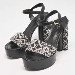 مملوكة مسبقًا صندل لوي فيتون بلاتفورم مونوغرام جاكار أسود سيولويت مقاس 40