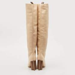 Louis Vuitton Beige Leather Silhouette High Boots Size 39