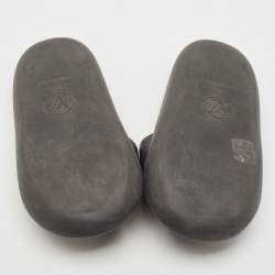 Louis Vuitton Black Leather LV Flamingo Flat Slide Sandals Size 39