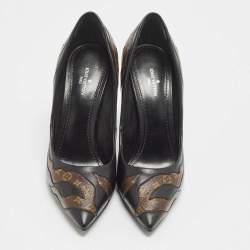 Louis Vuitton Monogram Canvas And Leather First Lady Pointed Toe Pumps Size 36.5