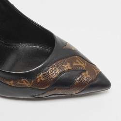 Louis Vuitton Monogram Canvas And Leather First Lady Pointed Toe Pumps Size 36.5