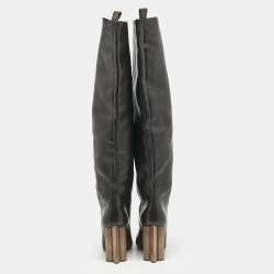 Louis Vuitton Black Leather Silhouette Over The Knee Boots Size 39