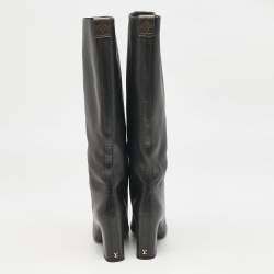Louis Vuitton Black Leather Donna Knee Length Boots Size 39