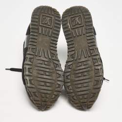 Louis Vuitton Black/Brown Mesh and Monogram Canvas Run Away Sneakers Size 38.5