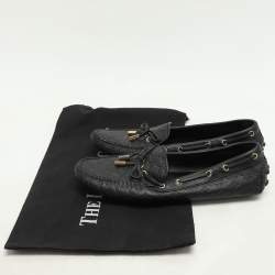 Louis Vuitton Black Monogram Empreinte Leather Gloria Loafers Size 39