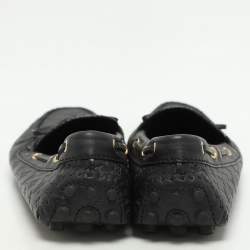 Louis Vuitton Black Monogram Empreinte Leather Gloria Loafers Size 39