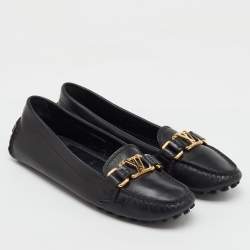 Louis Vuitton Black Leather Oxford Loafers Size 37