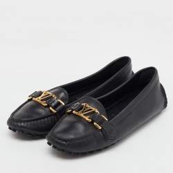 Louis Vuitton Black Leather Oxford Loafers Size 37