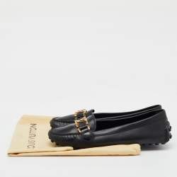 Louis Vuitton Black Leather Oxford Loafers Size 37