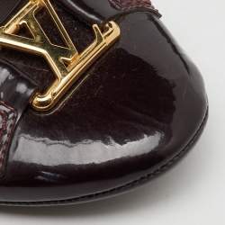 Louis Vuitton Burgundy Patent Leather Oxford Ballet Flats Size 37