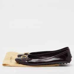 Louis Vuitton Burgundy Patent Leather Oxford Ballet Flats Size 37