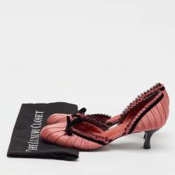 Louis Vuitton Rose Pink/Black Satin Balmoral Bow Pumps Size 40