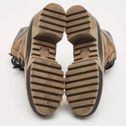 Louis Vuitton Multicolor Suede and Monogram Canvas Laureate Desert Boots Size 38