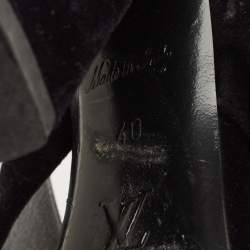 Louis Vuitton Navy Blue Velvet Block Heel Slide Sandals Size 40
