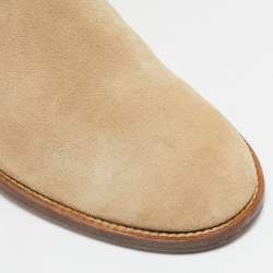 Louis Vuitton Beige Suede Buckle Ankle Boots Size 38
