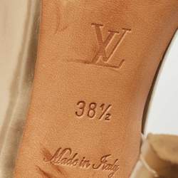 Pre Owned صندل لوي فيتون باربارا سيور متعاكسة فتحة كعب جلد لامع ذهبي مقاس 37.5