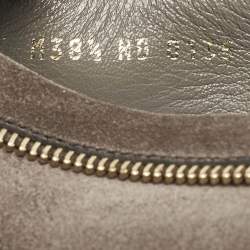 Louis Vuitton Dark Grey Suede Oxford Zip Detail Slip On Loafers Size 38.5