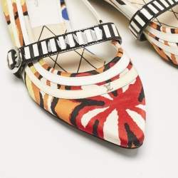 Louis Vuitton Multicolor Floral Fabric Buckle Strap Ballet Flats Size 38