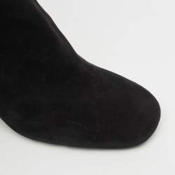 Louis Vuitton Black Suede Heritage Mid Calf Boots Size 37
