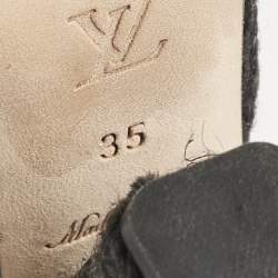 Louis Vuitton Black Suede Espadrille Platform Sandals Size 35