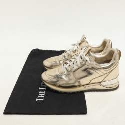 Louis Vuitton Gold Metalic Leather Run Away Low Top Sneakers Size 36