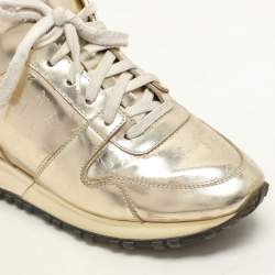 Louis Vuitton Gold Metalic Leather Run Away Low Top Sneakers Size 36