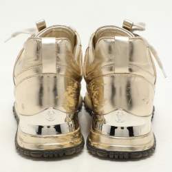 Louis Vuitton Gold Metalic Leather Run Away Low Top Sneakers Size 36