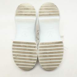 Louis Vuitton White Fabric And Monogram Canvas Archlight Lace Up Sneakers Size 35