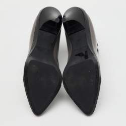 Louis Vuitton Grey/Black Leather Pointed Toe Ankle Length Boots Size 39