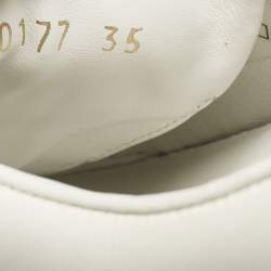 Louis Vuitton White Leather and Monogram Reverse Canvas Kyoto Sneakers Size 35