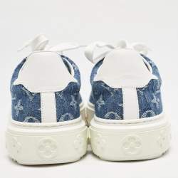 Louis Vuitton Blue Monogram Denim Time Out Sneakers Size 38.5
