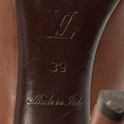 Louis Vuitton Dark Brown Leather Oh Really! Platform Peep Toe Pumps Size 39