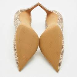 Louis Vuitton Brown/Cream Python Leather Eyeline Pointed Toe Pumps Size 38