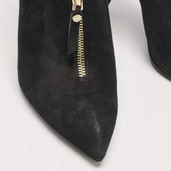 Louis Vuitton Black Suede Pointed Toe Ankle Booties Size 38.5
