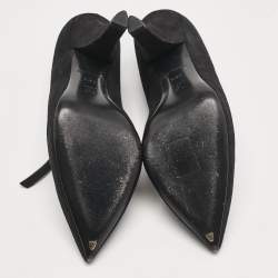 Louis Vuitton Black Suede Pointed Toe Ankle Booties Size 38.5